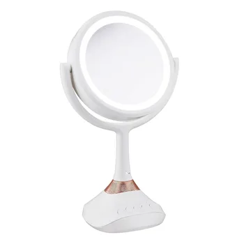 

Portable Bluetooth Music Player LED Dual Sided 360 Vanity Makeup Mirror Bedroom Shaving Mirror & 5x Magnifying