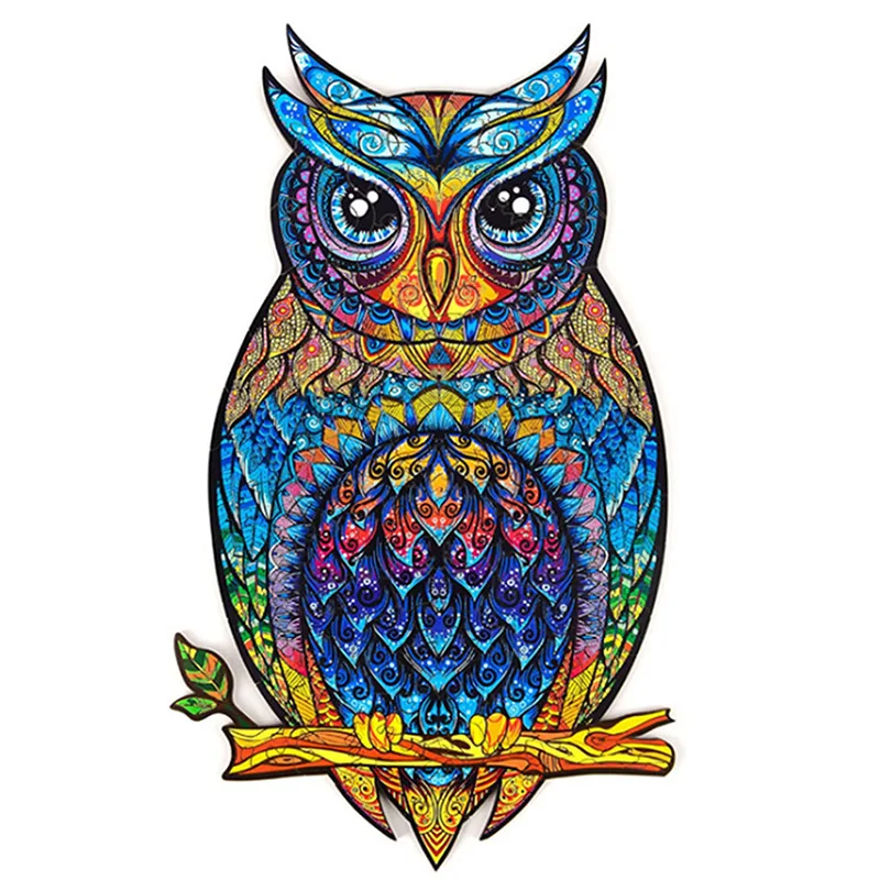 

Colorful 3D Owl Animal Shaped Wooden Puzzles for Adults DIY Crafts Wood jigsaw Puzzle Toys Children Indoor Game Birthday Gifts