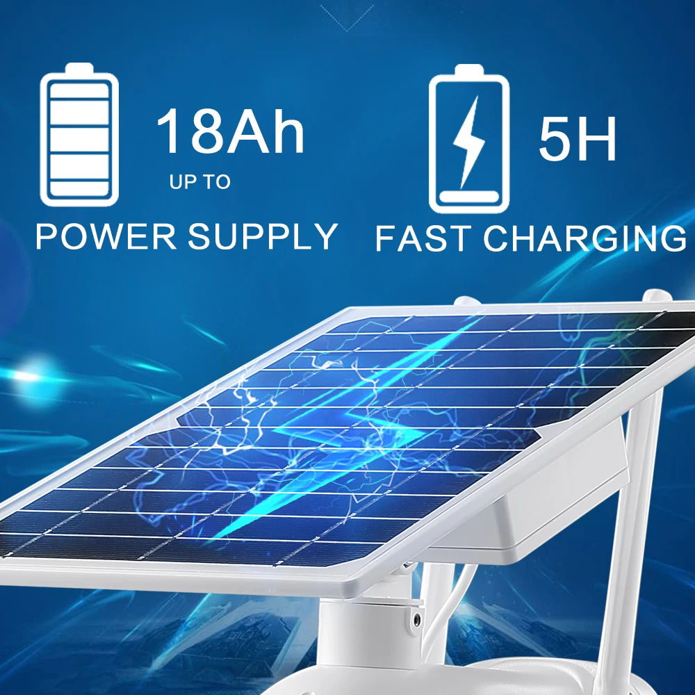 4G Solar Outdoor PTZ IP 360 smart Camera power battery IR Night Vision remote Surveillance exterieur wifi Wireless security CCTV