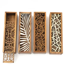 

4 Styles Hollow Wooden Storage Box for Makeup Organizer Pencil Case Jewelry Drawer Pen Holder Home Storage Makeup Organizer