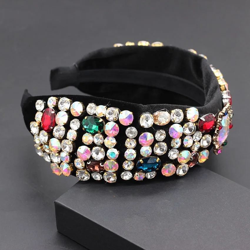 

New European and American Baroque color rhinestones luxury dance headband Exquisite and exaggerated fashion headband 680