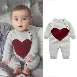Barboteuses tricotées pour bébés garçons et filles, combinaisons de noël, automne et hiver 