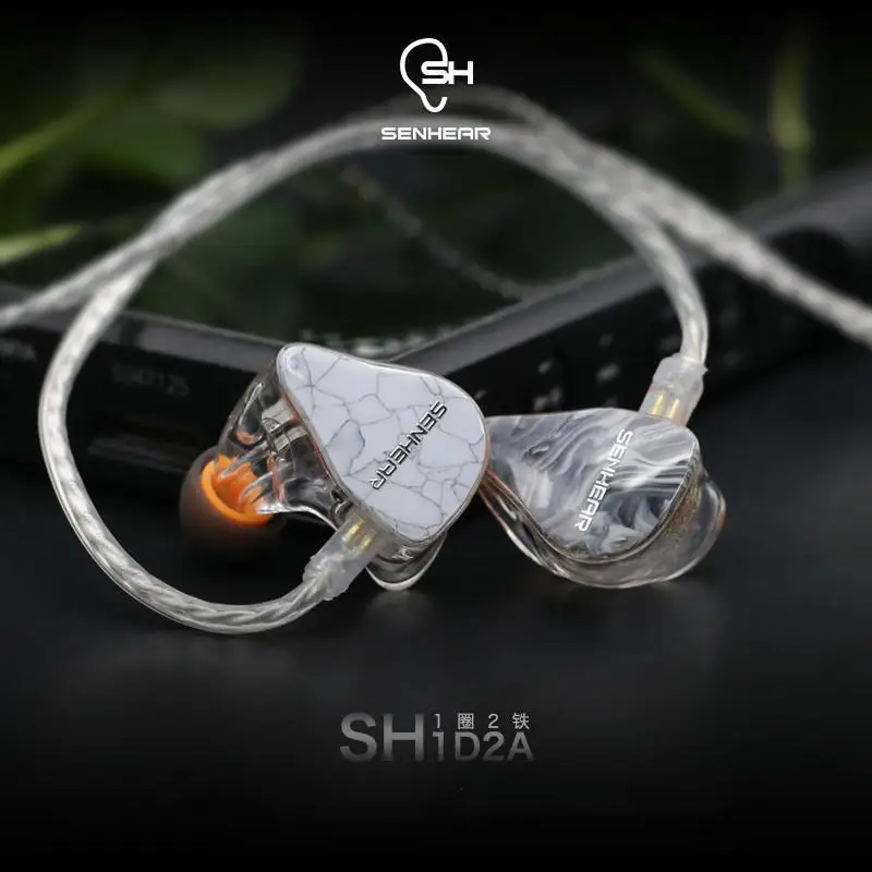 Senhear SH1D2A Dynamic 2 Balanced Armature DD 2BA Customized 3D HiFi Music Bass Monitor DJ Studio Audiophile Earphones Earbuds