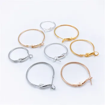 

10pcs DIY Hoop Earrings Accessories 20/25/30/35/40/60/70mm Round Circle Metal Earring Jewelry Findings Handwork Wholesale