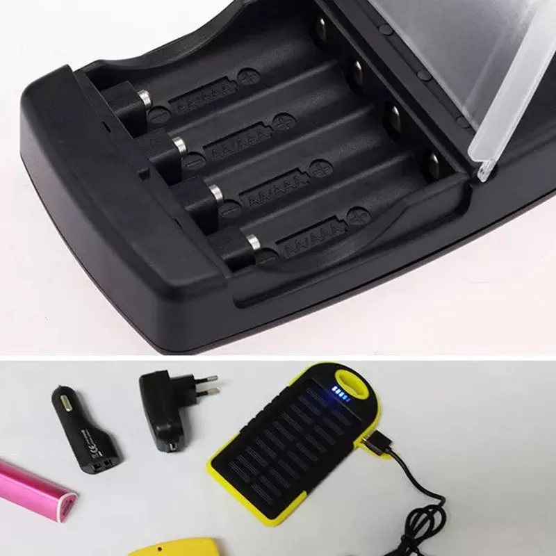 Okoman 4 Slots Usb Smart Battery Charger For Aa Aaa Alkaline 1.5v