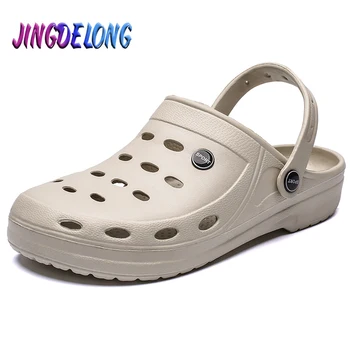 

New Men's Sandals Summer Outdoor Hollow Men Slippers Rubber Clogs Crocks Men Beach Sandals Non-slip Men Slippers Men's Footwear