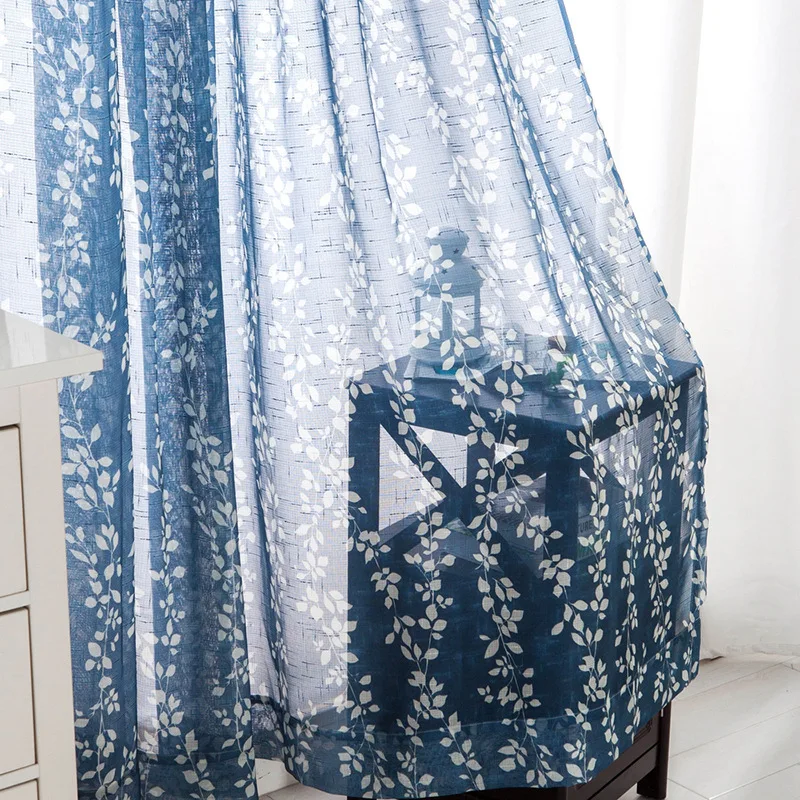 

Printed Window Screening Cross Hemp Cotton Linen Mesh Curtains Drape Good Modern Minimalist Branches Willow Design Hot Selling