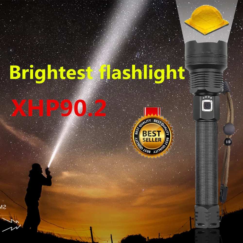 Яркость XHP90 светодиодный фонарь тактические фонарики с зумом дальний 18650/26550