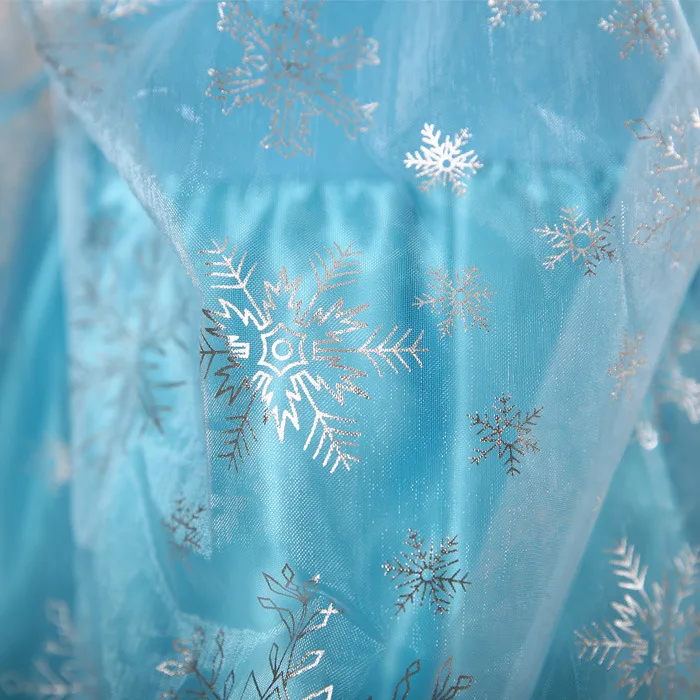 New Blue Baby Girls Kids Frozen Costume Dress Snow Princess Queen Dress Up Children's Party Gown Cosplay Tulle Dress 3-8 Years