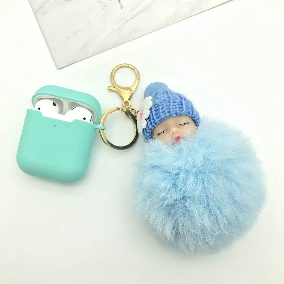 

For Apple Airpods Case 3D Silicone Cute Cartoon Fur Ball Doll Protective Shell for AirPods 1 2 Silicone Cover Earplugs