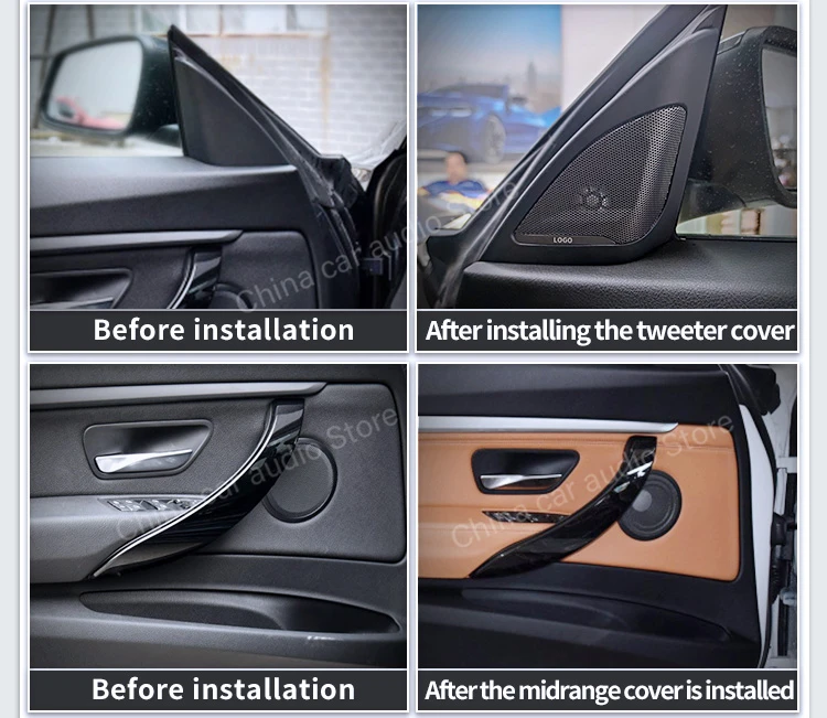 Car For BMW F34 3GT 3 Series Front Door Tweeter Cover Speaker Loudspeaker Modification Sticker Decoration Original Upgrade
