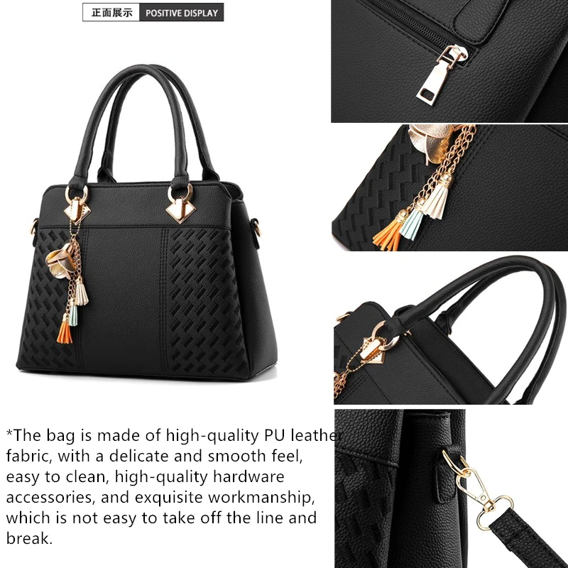 Manufacturer Price IBFUN Women Top Handle Handbags Purses Black Fashion