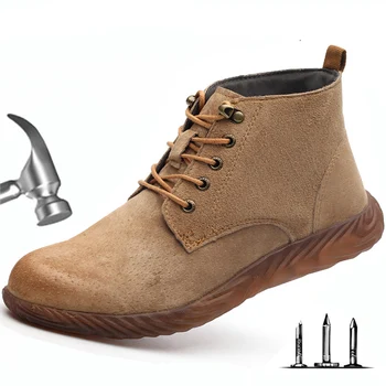 

Welding work boots male steel head anti-smash anti-stab penetration male boots deodorant non-slip safety protective boots