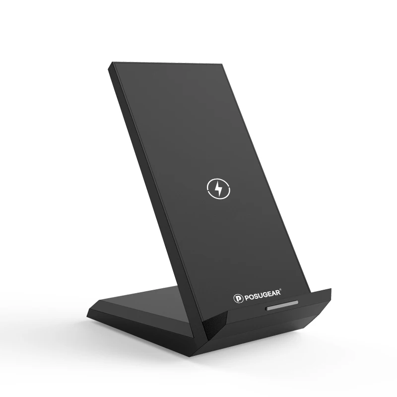 Posugear 15 Вт Qi Беспроводная зарядная подставка для iPhone 11 Pro X XS 8 XR быстрая Беспроводная зарядная подставка для samsung S10 S9 Note 9 10 - Цвет: Черный