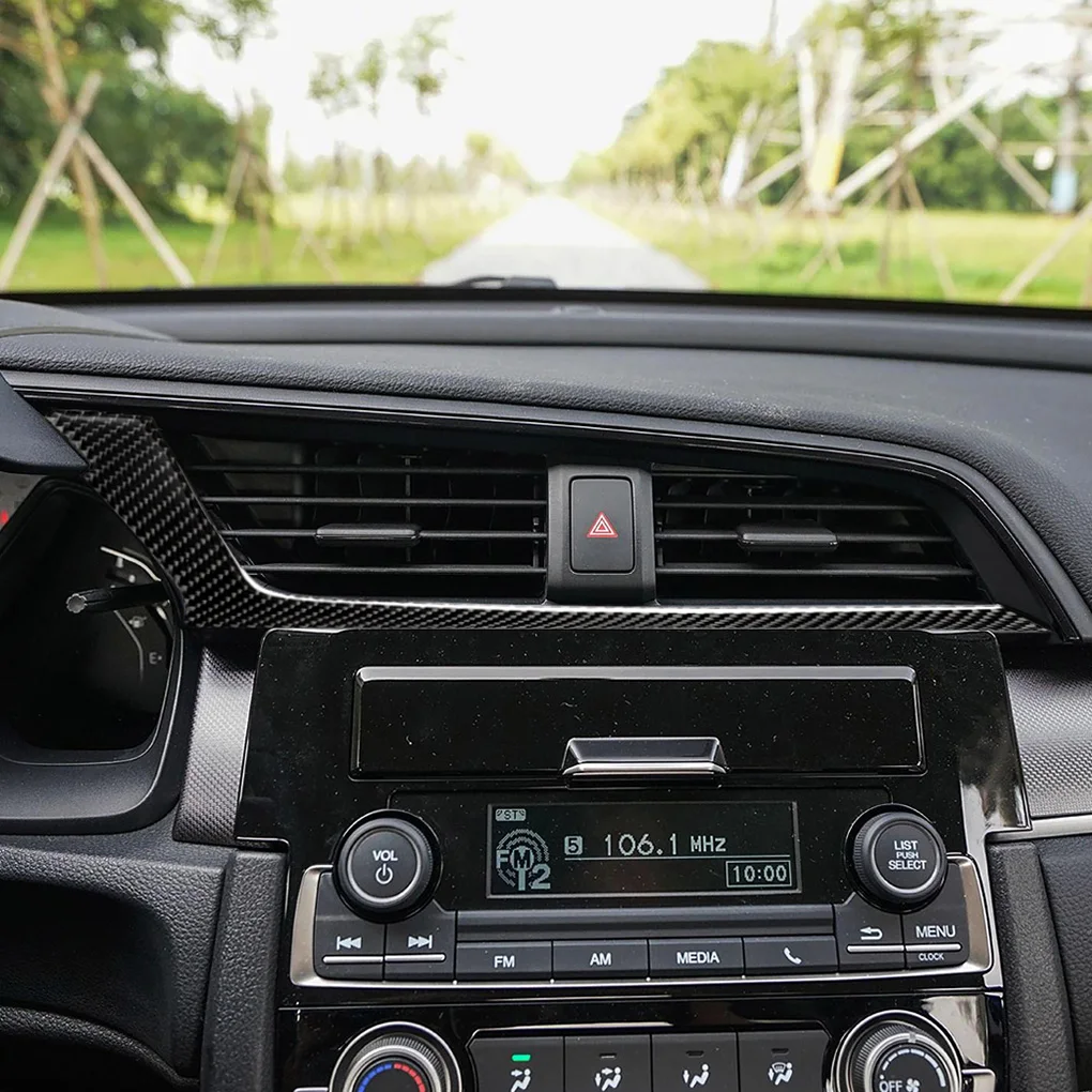 Замена для Honda Civic 10th Gen- приборной панели автомобиля Air AC Vent отделка чехлы из углеродного волокна декор