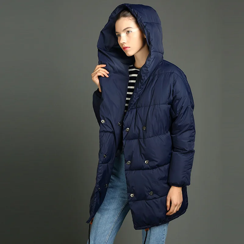 

2019 New Style Cotton-padded Clothes Women's Korean-style Slim Fit Large Size Medium-length Cotton-padded Jacket Fur Collar Hood