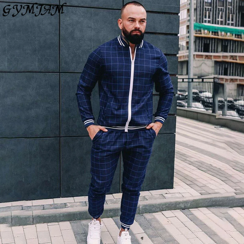 

2020 new streetwear autumn fashion men's suit jogger casual men work clothes zipper jacket men trousers men's clothing
