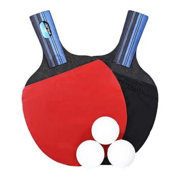 

Table Tennis Racket Set 2 Ping Pong Paddles and 3 Ping Pong Balls Storage Pouch table tennis racket rubber