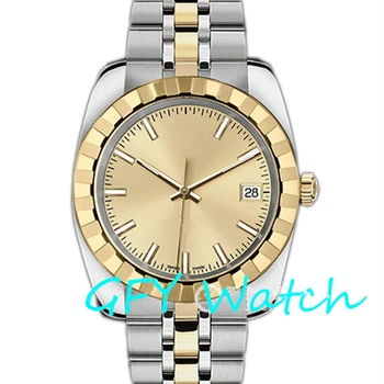 

Men's Automatic Mechanical Watch M21013 SS 1: 1 Gold Dial, Stainless Steel Strap A2813 Movement Business Watch MIYOTA