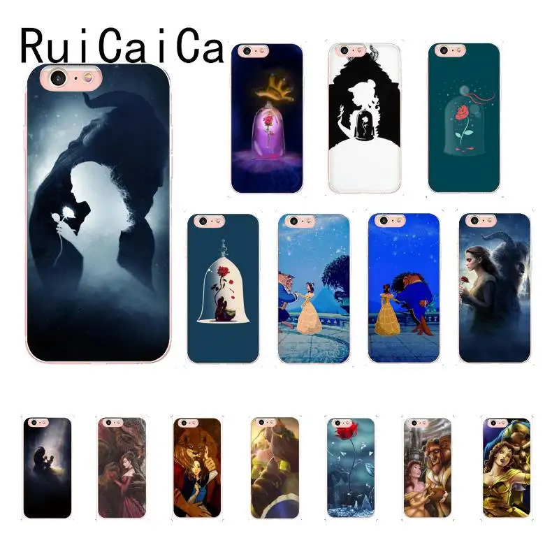 

RuiCaiCa Beauty And The Beast Black TPU Soft Rubber Phone Case For iPhone 8 7 6 6S Plus X XS MAX 5 5S SE XR 11 11pro 11promax