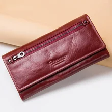

New Design lady's handbag multi functional long genuine leather men women's luxury purse holographic High-quality designer