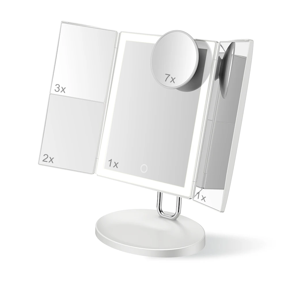 TOUCHBeauty зеркало для макияжа, 1X 2X 3X 7X увеличительное зеркало, косметическое зеркало с сенсорным выключателем, 34 светодиодный светильник трехкратное зеркало