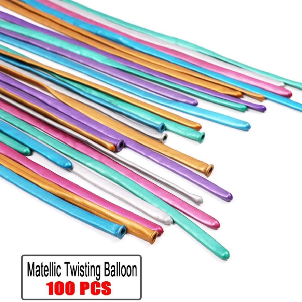 

Balloons for Balloon Animals 100PCS Metallic 260 Latex Balloons, Balloons Mixed Color for Birthday Wedding Festival Party