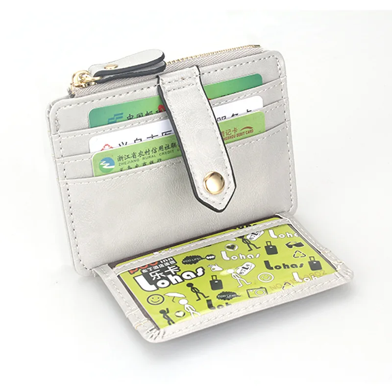 

Small SLIM Wallet Minimalist Wallet Mini Credit Card Holder Wallet with Coin Pocket Zipper Tarjetero Mujer Porte Carte Bancaire