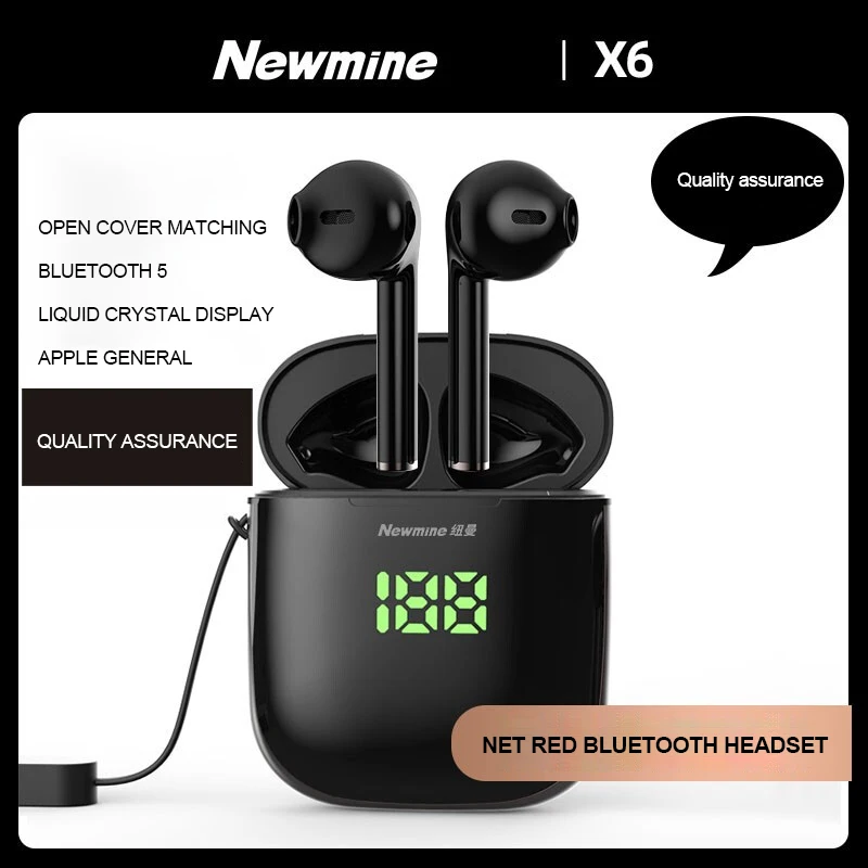 

Newsmy X6 TWS Earphone Bluetooth Ture Wireless Headset with Charging Cabin Sport Running Stereo Built-in Microphone Earbuds
