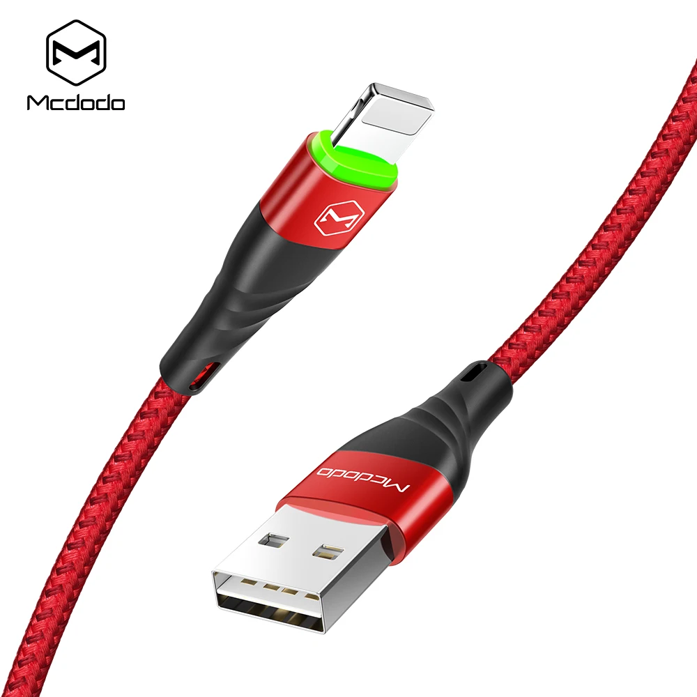 Кабель Mcdodo для usb lightning 1 м 2 светодиодный кабель зарядки iPhone xs max xr 8 7 6s plus ipad быстрой