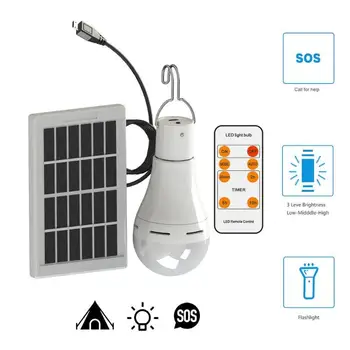 

Solar Light 5 Modes 20 COB LED Solar Light USB Rechargeable Energy Bulb Outdoors Solar Lamp Camping Lamp For Hiking Fishing NEW