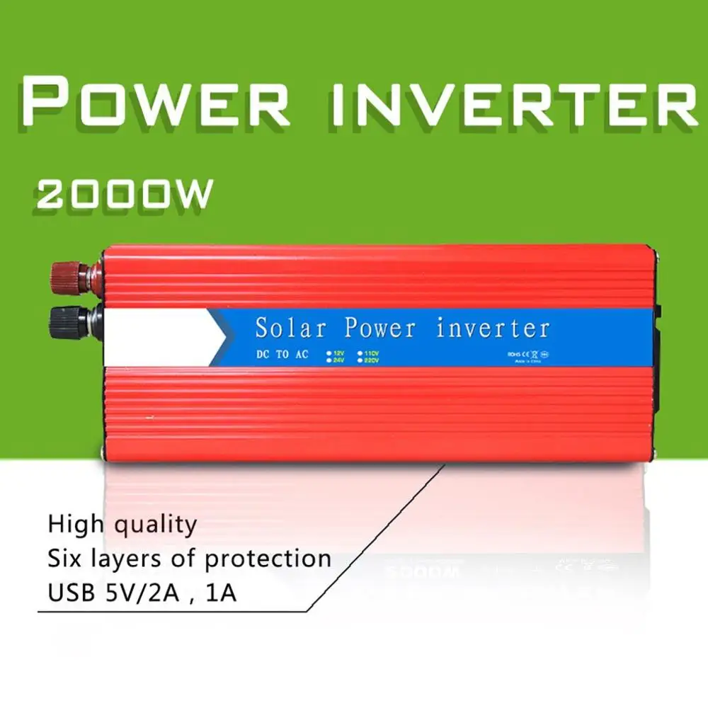 3000W Inverter Car Inverter Solar Inverter Photovoltaic Power Converter Mobile Phone Charging Inverter