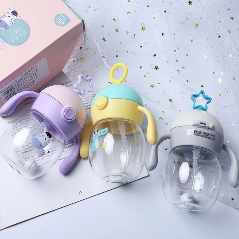 240 мл Сиппи чашка с соломинкой Детская кружка для кормления дети учатся питьевой бутылка для воды, молока ручка обучение дети чашки Тритан BPA бесплатно