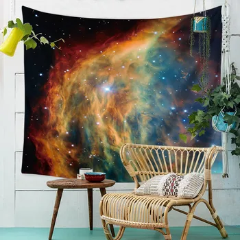 

Moon Universe Stars Shiny Tapestry Indian Wall Hanging Bohemian Bedspread Throw Dorm Decor
