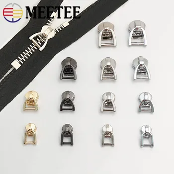 

Meetee 10pcs D Ring 5# Zipper Sliders for Metal Zippers Jacket Bag Zipper Head Clothes Zip Repair Kit DIY Sewing Accessories