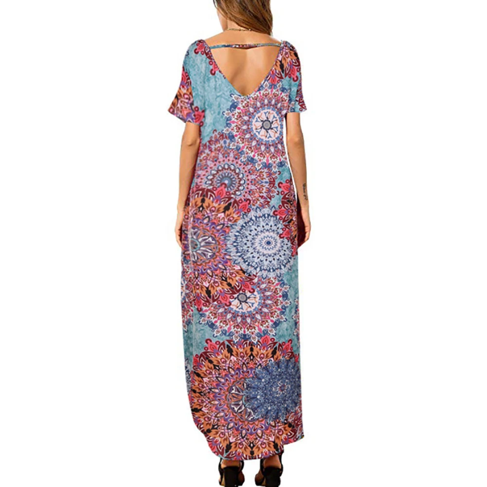Женская неупакованная Макси-юбка большого размера, платье с коротким рукавом, вечерние рубашка-сарафан