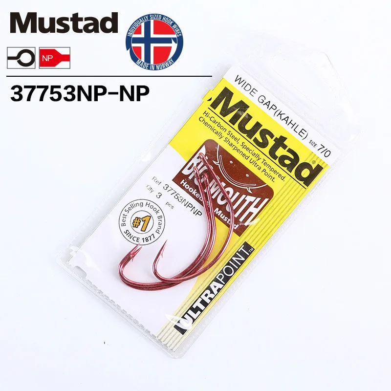 Mustad Norway Origin широкий зазор KAHLE джиг крючок приманки сельди Осетровые рыболовные крючки, 6-7/0#, 37753NP-NP