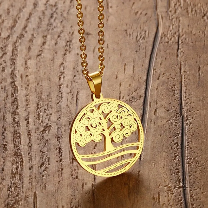 VNOX-Tree-of-Life-Necklace-Women-Jewelry-Gold-color-Hollow-Coin-Disk-Necklaces-Pendants-Free-Chain
