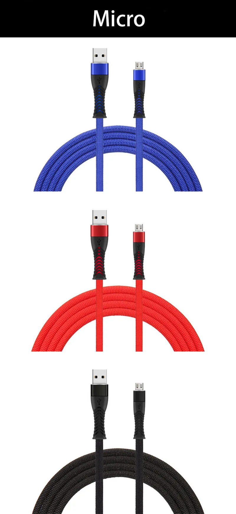 USB кабель для быстрой зарядки 2,4 A для iPhone 11 XS Max XR Xiaomi huawei, нейлоновый кабель type C Micro Android, USB кабель для быстрой зарядки 1 м