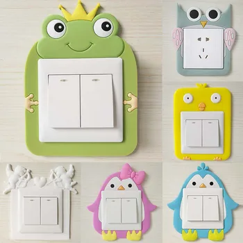 

1PC Creative Power Socket Stickers Luminous Silicone Home Decoration Cartoon Waterproof Cute Switch Stickers Wall Stickers