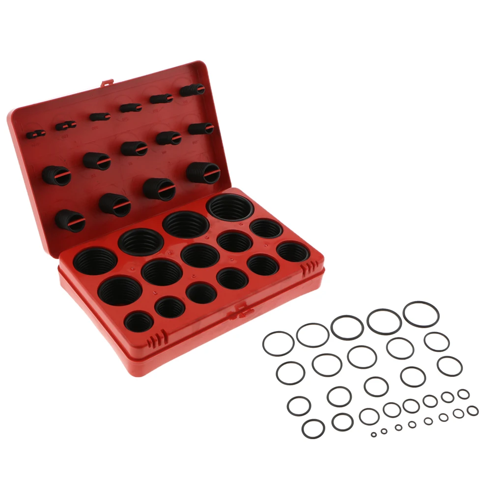 382 Pieces Rubber 30 Sizes O Rings Tap Washers Sealing Gasket with case Rubber Seal Assortment Kit SetRed