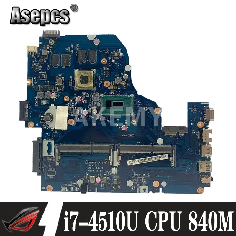Z5WAH LA-B162P/LA-B991P NBMLC11004 NB.MLC11.004 Mainboard For Acer aspire E1-572G E5-571 E5-571G motherboard i7-4510U CPU 840M | Компьютеры