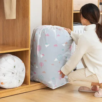 安い 高容量キルト収納袋ポータブル巾着折りたたみ旅行の荷物容器洗えるpeva家庭用収納袋