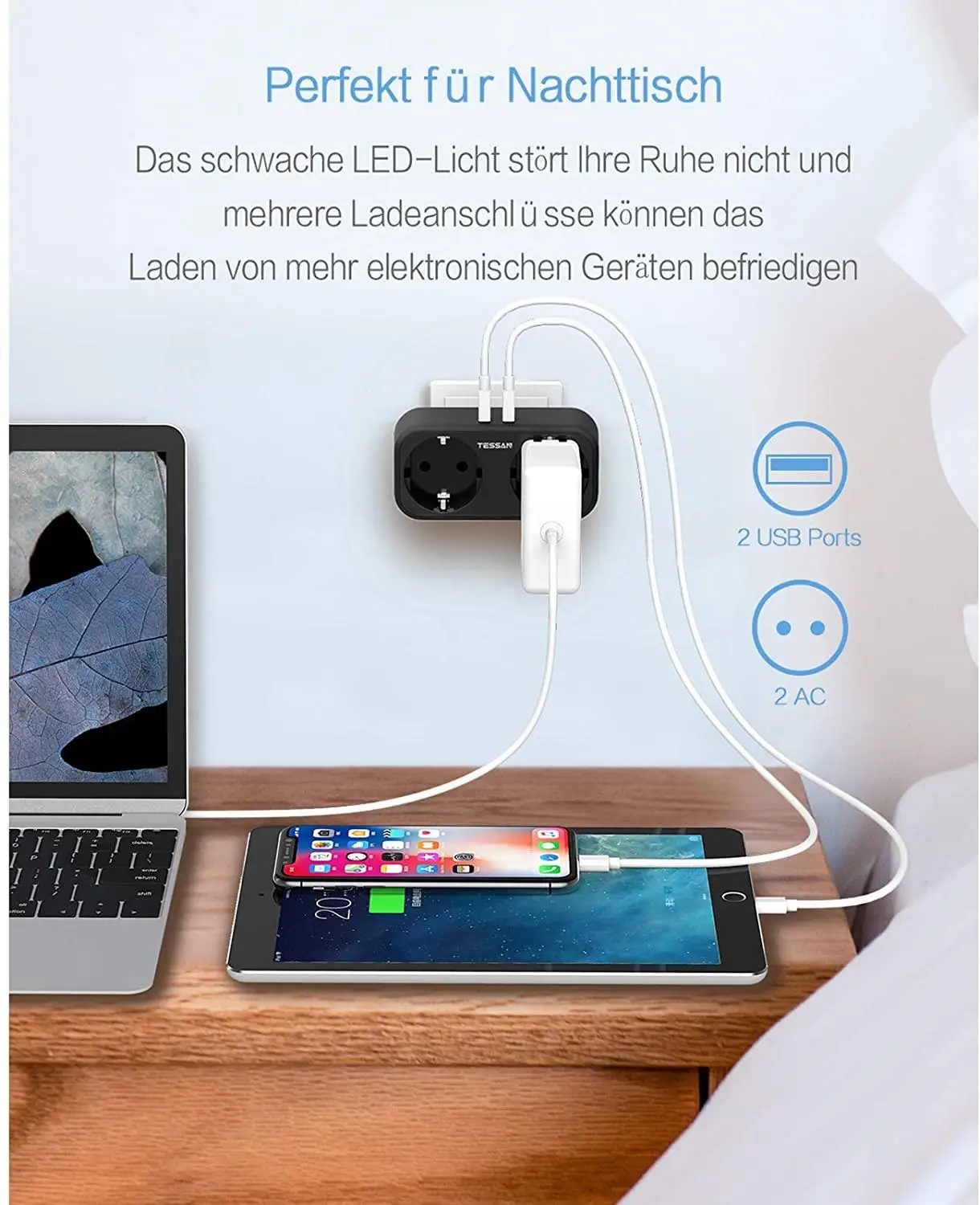 usb, faixa de energia para parede, 110
