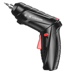 Perceuse tournevis électrique domestique, chargement USB, batterie au Lithium noire, Design ergonomique, Mode de chargement, tournevis 