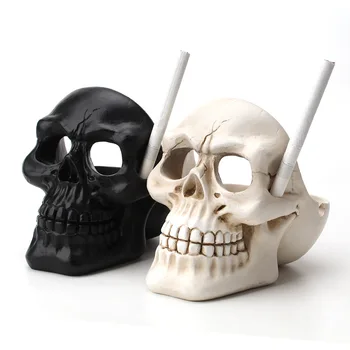 

Skull ashtray tobacco box sculpture statue container decoration retro vintage skull home office bar decorations crafts LB61902