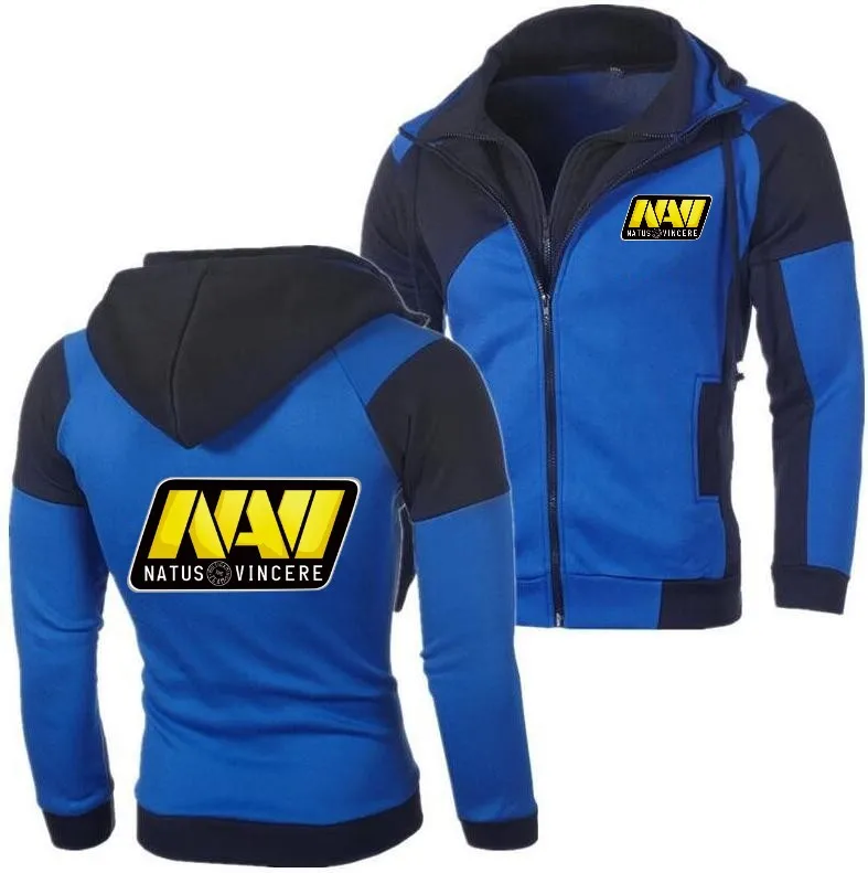 Мужская Толстовка DOTA 2 Jersey, рожденные побеждать NAVI, модный Индивидуальный цвет, двойной молнии, с капюшоном, кардиган, облегающий - Цвет: Front and back