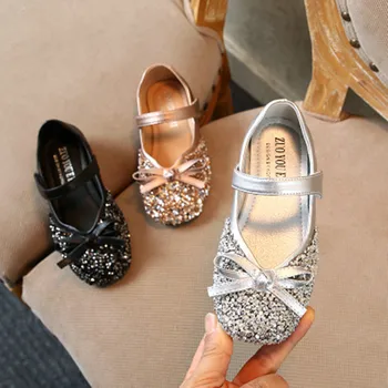 

2020 Summer New Super Beautiful Rhinestone Bow Childrens' Shoes Fashion Korean Soft Bottom Girls Princess Shoes With Hook&Loop