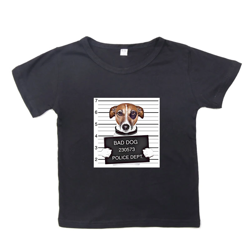 Bad Dog Bad Cat футболка унисекс Повседневная футболка с Короткими Рукавами Летняя детская футболка Модная хлопковая футболка с короткими рукавами для мальчиков и девочек