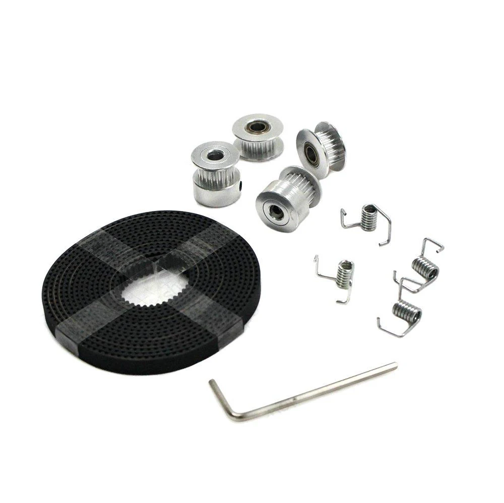 3d принтер DIY KIT 2X GT2 шкив 20 зубов диаметр 5 мм+ GT2 6 мм Ремень ГРМ и 2X Натяжной 4X Натяжитель для RepRap
